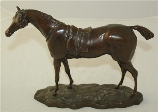 John Willis Good (1845-1879) A bronze model of a saddled horse, height 8in.